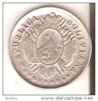 MONEDA DE PLATA DE BOLIVIA DE 20 CENTAVOS DEL AÑO 1884  (COIN) SILVER,ARGENT. - Bolivia