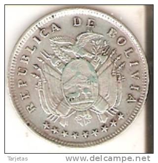 MONEDA DE PLATA DE BOLIVIA DE 20 CENTAVOS DEL AÑO 1909  (COIN) SILVER,ARGENT. - Bolivia