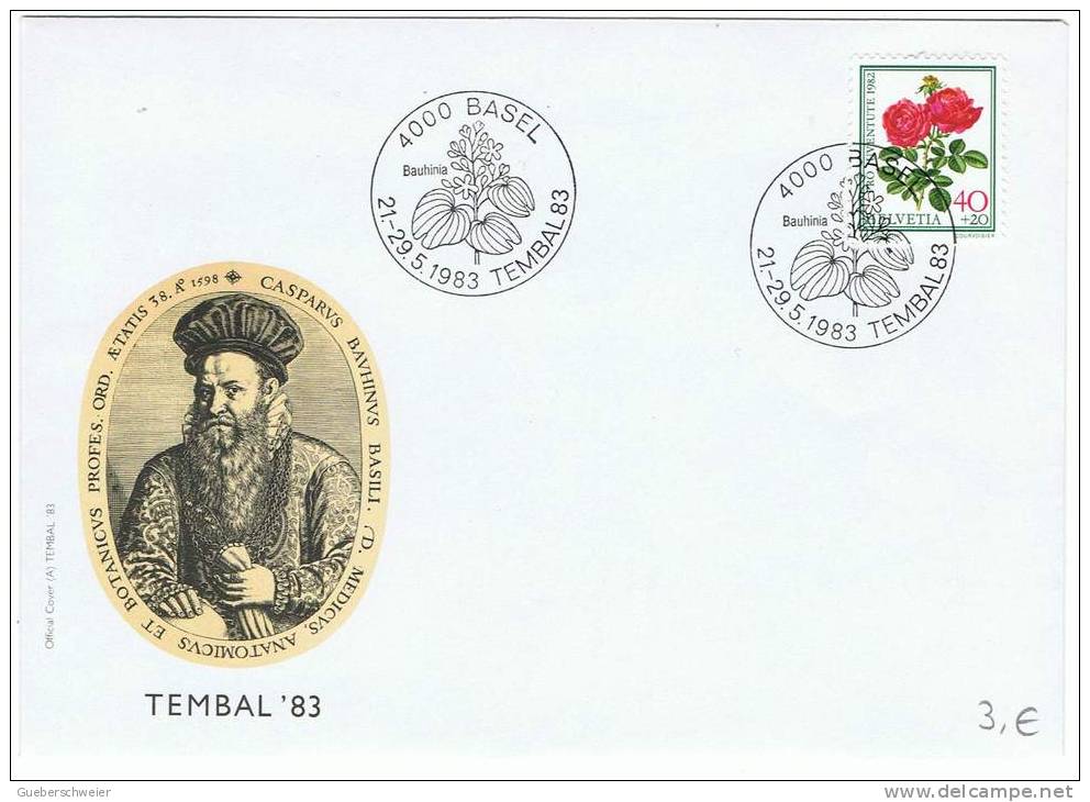 L-ROS 5 - SUISSE - FDC TEMBAL83 Affr. Pro Juventute Roses - Covers & Documents