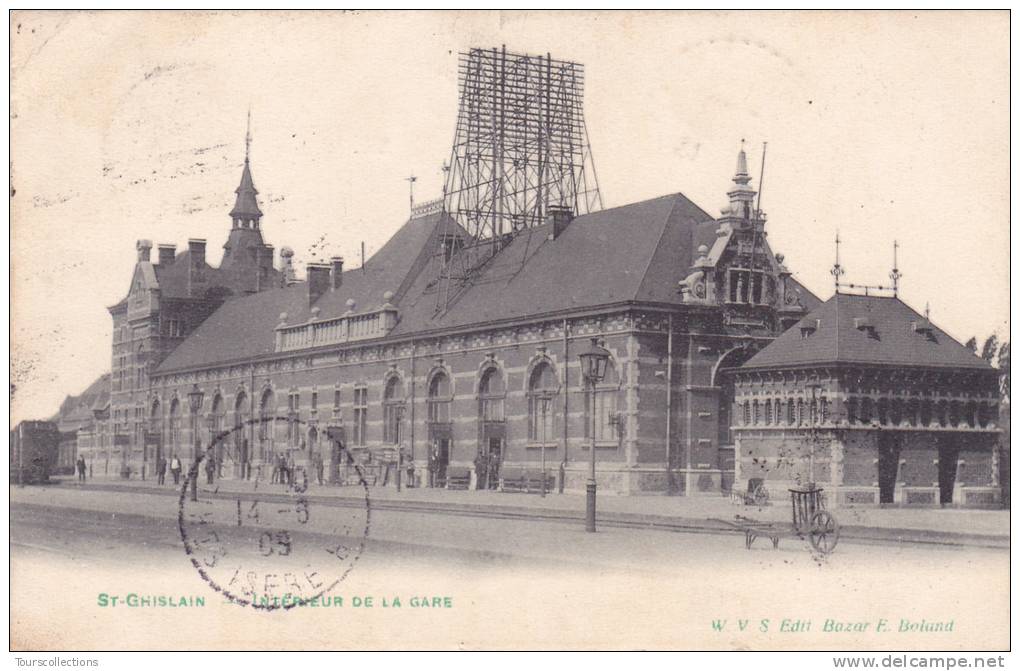 CPA BELGIQUE @ SAINT GUISLAIN @ Intérieur De La Gare En 1908 @ - Saint-Ghislain