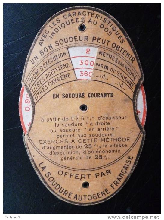 BAREME A SYSTEME O.C.A. POUR SOUDURE DES FERS ET ACIERS METIER SOUDEURE AUTOGENE FRANCAISE - Sin Clasificación