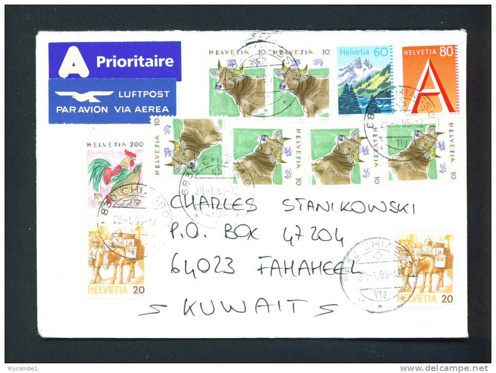 SWITZERLAND  -  1995 Airmail  Cover To Kuwait As Scan - Briefe U. Dokumente