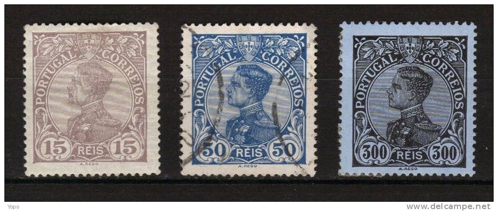 Portugal: Année 1910, Série « Emmanuel II », N°157 Neuf , 160 Obl, 165 Neuf (3 Timbres) - Used Stamps