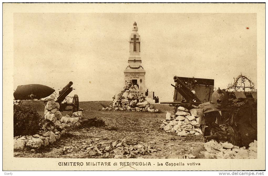 REDIPUGLIA CIMITERO MILITARE LA CAPPELLA VOTIVA 1920 - Soldatenfriedhöfen