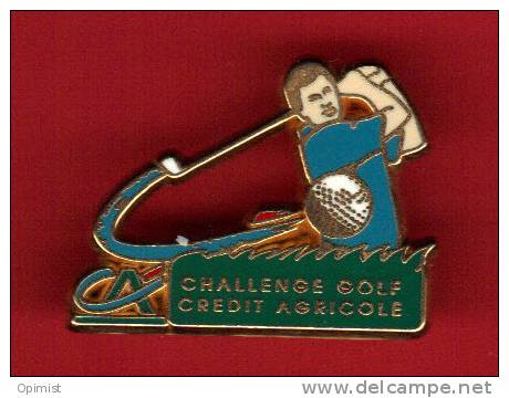 22657-pin's Golf.Banque Credit Agricole.signé Decat Paris. - Golf