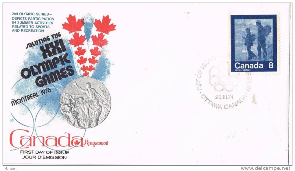 Carta F.D.C  OTAWA (Canada) 1976. Olimpic Games Montreal - 1971-1980