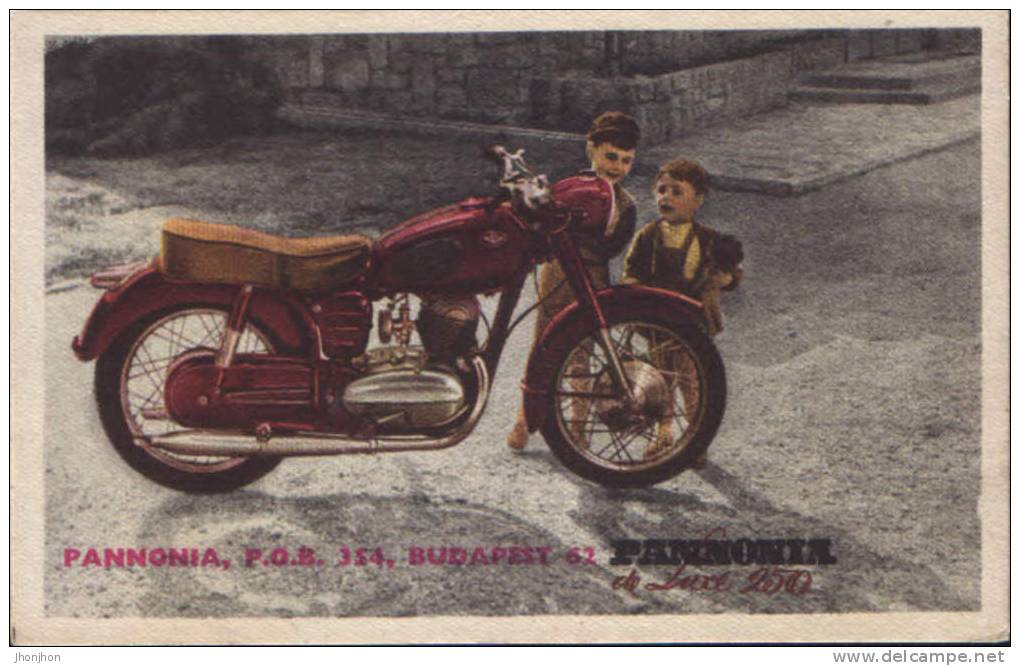 Hungary-Postcard QSL 1950-De Luxe Motorcycle-Pannonia-250. - Radio