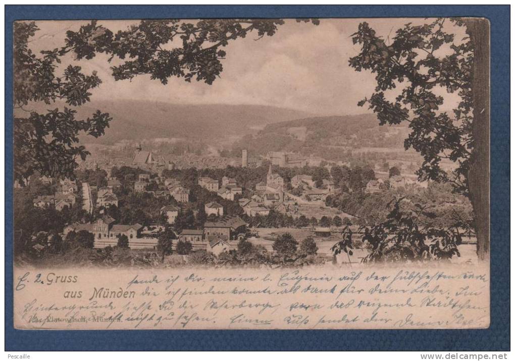 NIEDERSACHSEN - CP GRUSS AUS MÜNDEN - PLATOWITSCH MÜNDEN - CIRCULEE EN 1899 - Hannoversch Muenden