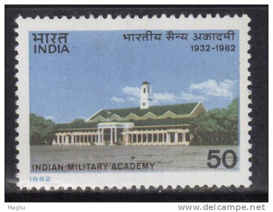 India MNH 1982,  Military Academy, Deradun, Militaria. Monument, - Neufs