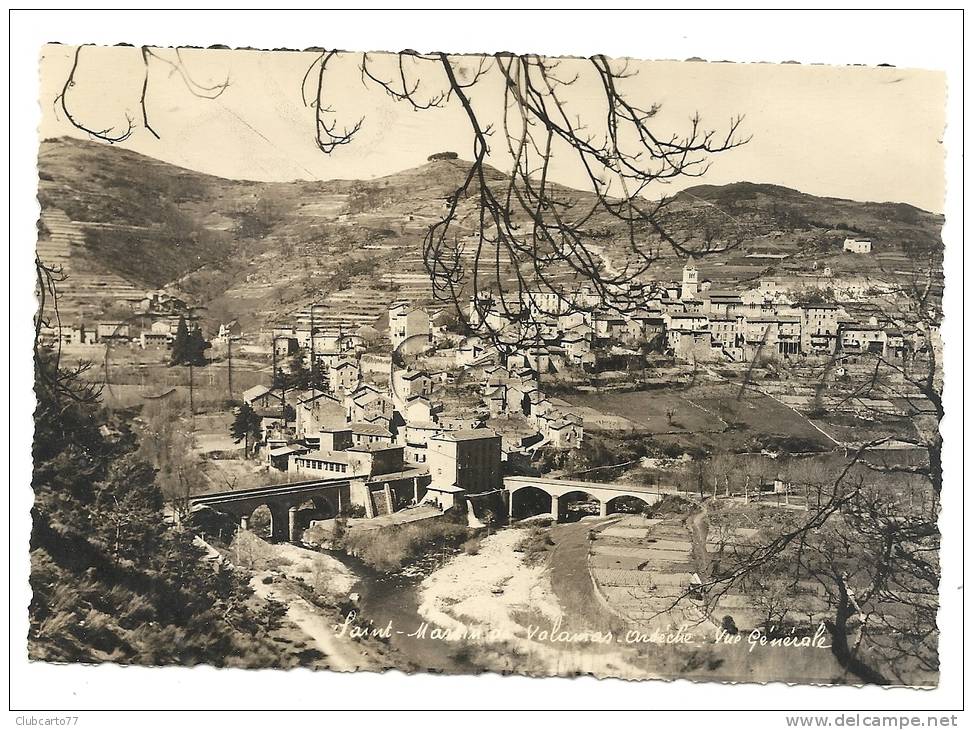Saint-Martin-de-Valamas (07) : Vue Générale Prise Des Ponts   Environ 1950. - Saint Martin De Valamas