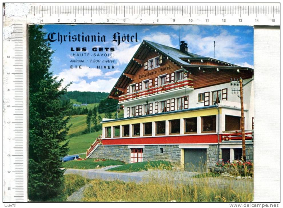 PLAQUETTE PUBLICITAIRE  2 Feuillets -  CHRISTIANIA HOTEL -  LES GETS  1200 M. - Hte Savoie - Other & Unclassified