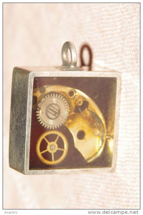 PENDENTIF INCLUSION MECANISME De MONTRE ANCIENNE Monté Sur ARGENT - Sonstige & Ohne Zuordnung