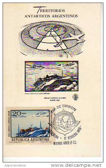 TERRITORIOS ANTARTICOS ARGENTINOS  EST. CIENTIFICA ALMIRANTE BROWN  F.D.C. 1964 ANTARTIDA ARGENTINA - Otros & Sin Clasificación