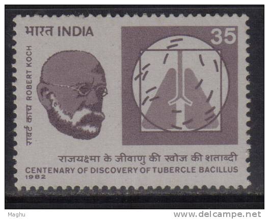 India MNH 1982, Robert Koch, Tubercle Bacillus, Health, Disease, Bacteria, Medicine, Nobel Prize, Biology - Ungebraucht