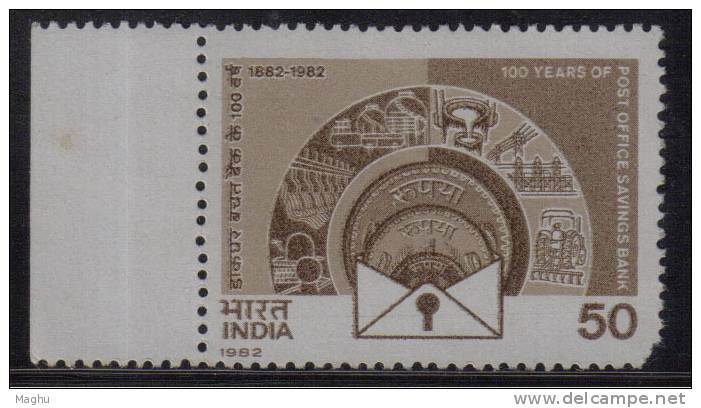 India MNH 1982, Post Office Savings Bank, Key, Coins, Minerals Smelter, Tractor, Electricity, As Scan - Ungebraucht