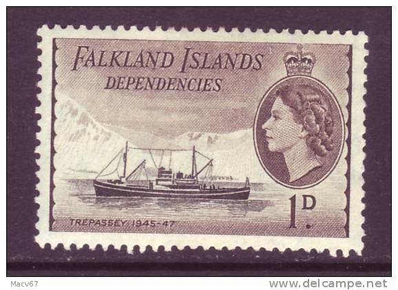 Falkland Islands Dependencies  1L20  *   SHIP TREPASSEY - Falkland Islands