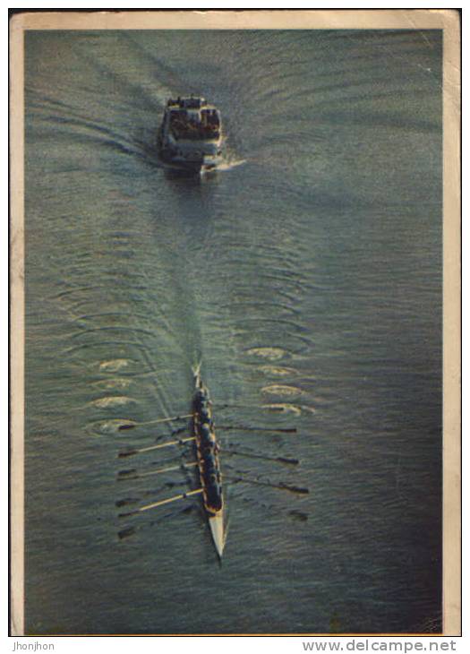 Russia-Postcard 1956-Skiff 8 +1 (QSL) - Canottaggio