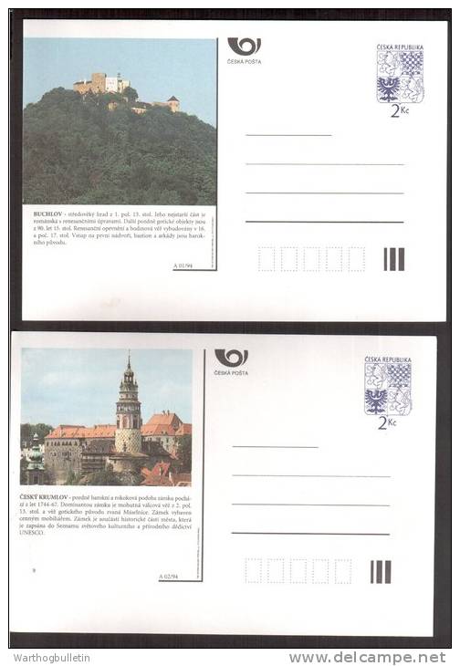 1994 Castles Of The Czech Republic -- Set Of 16 Postal Cards - Cartoline Postali