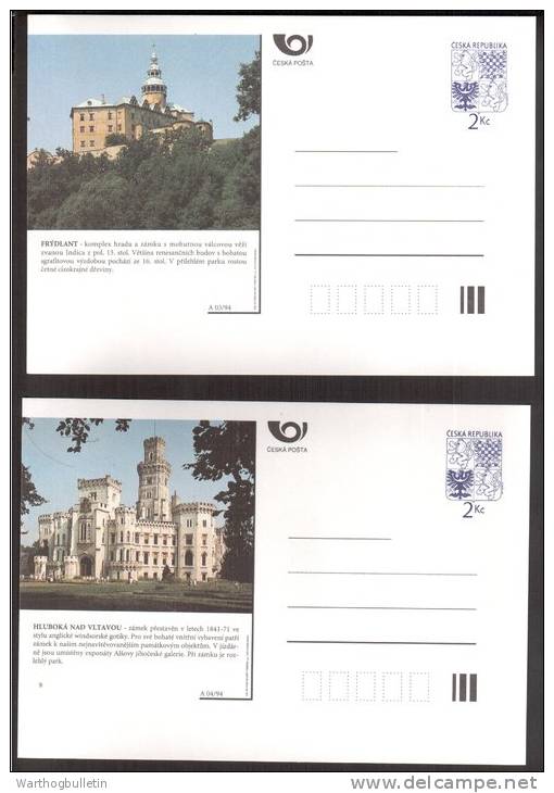 1994 Castles Of The Czech Republic -- Set Of 16 Postal Cards - Postcards