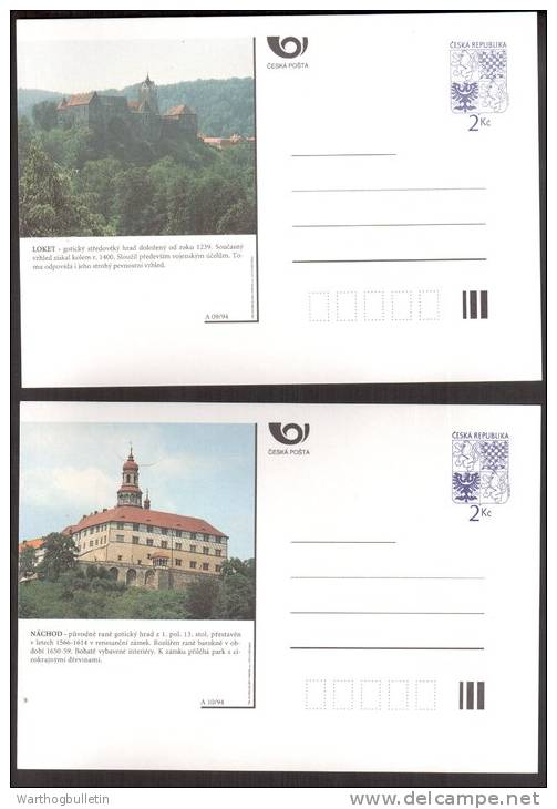 1994 Castles Of The Czech Republic -- Set Of 16 Postal Cards - Postcards