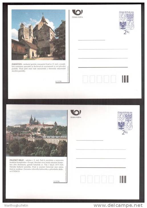 1994 Castles of the Czech Republic -- set of 16 postal cards