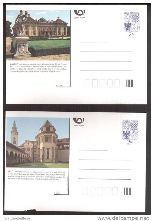 1994 Castles of the Czech Republic -- set of 16 postal cards