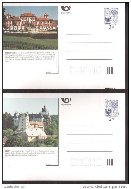 1994 Castles of the Czech Republic -- set of 16 postal cards