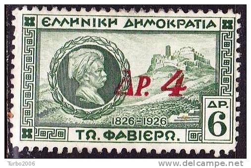 GREECE 1932 Overprinted  Admirals Centenary Of Navarino Naval Battle 4 / 6 Dr. Green MH Vl. 468 - Nuovi