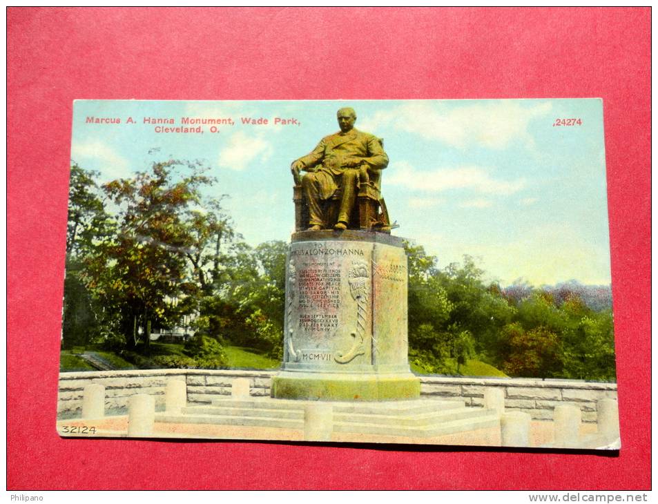 Marcus A Hanna Monument  Wade Park   - Ohio > Cleveland  Ca 1910==   ==  ==ref 565 - Cleveland