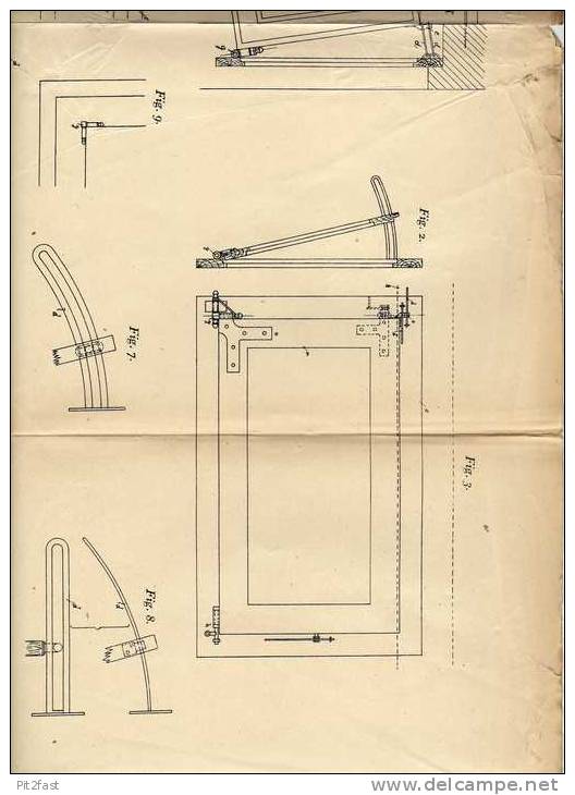 Original Patentschrift - G. Schmitz In Gerresheim , 1906 , Zweiseitig öffnendes Fenster , Fensterbau , Düsseldorf !!! - Architektur