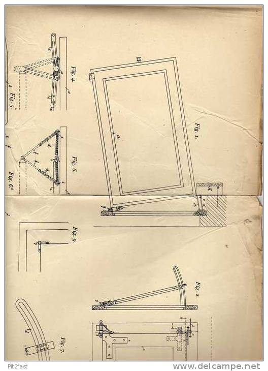 Original Patentschrift - G. Schmitz In Gerresheim , 1906 , Zweiseitig öffnendes Fenster , Fensterbau , Düsseldorf !!! - Architektur