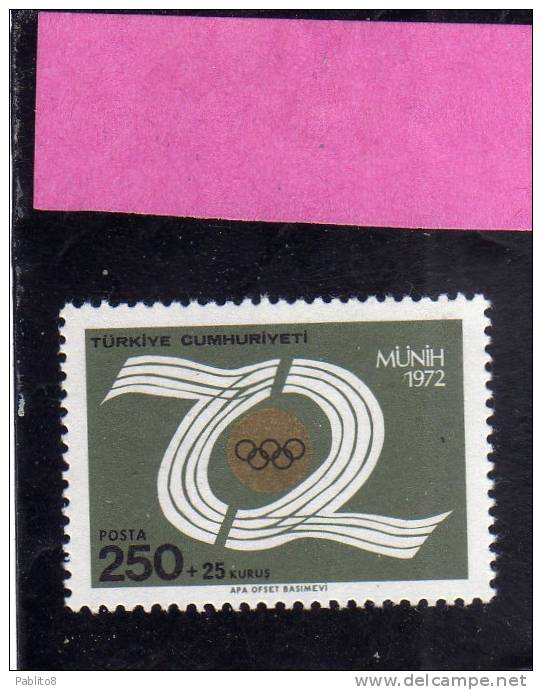 TURCHIA - TURKÍA - TURKEY 1972 MUNICH OLYMPIC GAMES - GIOCHI OLIMPICI MONACO MNH - Neufs