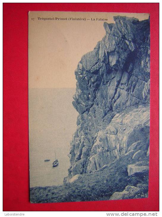 CPA-29-TREGASTEL-PRIMEL (FINISTERE) -LA FALAISE-VOYAGEE 1927 - - Primel