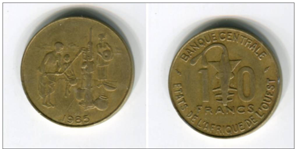 [A853] Afrique De L'Ouest : 10 Francs 1985 - Other - Africa