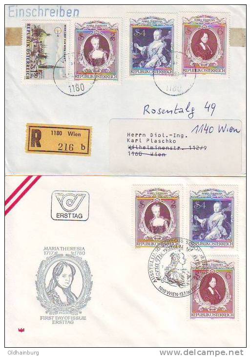 451g: Rekobrief Und Satz- FDC Aus 1980 - Famous Ladies