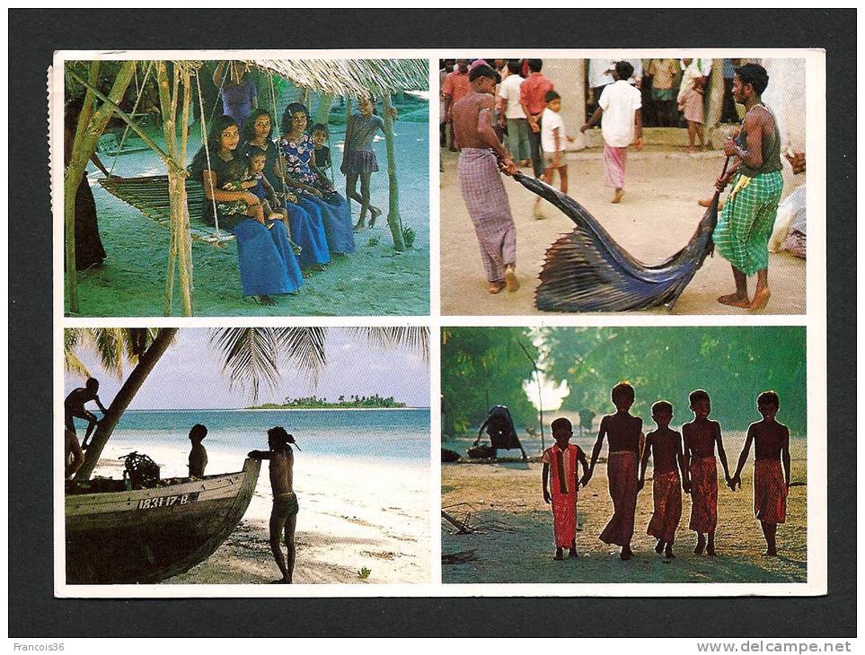 Maldives - Village - Pêcheur Et Enfants - Photos Par Michael Friedel - Dos écrit Et Timbré En 1984 - Maldiven