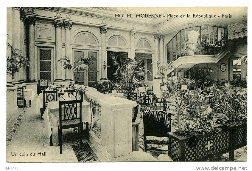 75 : PARIS (3EME) - HOTEL MODERNE, PLACE DE LA REPUBLIQUE - UN COIN DU HALL - Arrondissement: 03