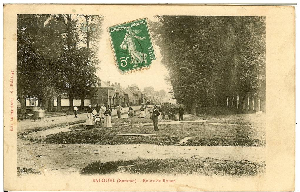 SALOUEL - ROUTE De ROUEN - CLICHE TRES RARE De  Cl. DEBLANGY - Autres & Non Classés