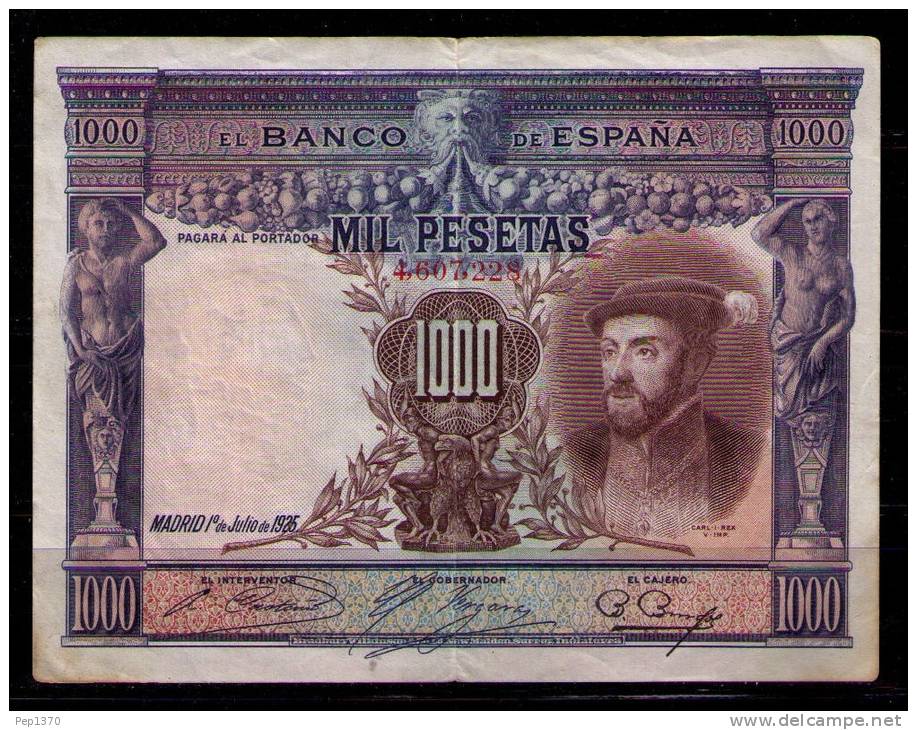 BILLETE DE 1000 PESETAS DE 1925 (CARLOS I)  MUY BONITO (VER FOTO) - 1000 Peseten