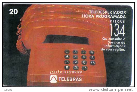 Brasil-teledespertador Hora Programada-disque-(red Phone)134-(telebras)-20units-used - Telefoni