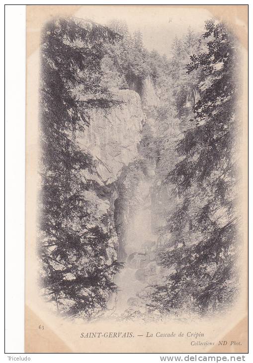 SAINT GERVAIS LES BAINS.  LA CASCADE DE CREPIN   .  DOS SIMPLE VOYAGEE 1903 - Saint-Gervais-les-Bains