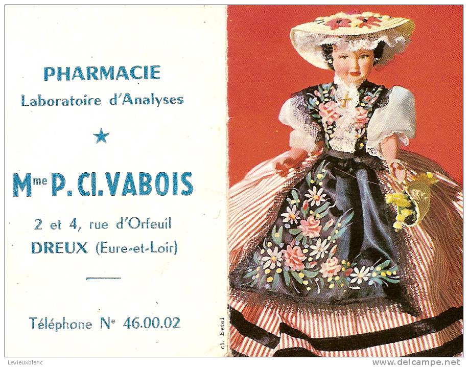 Calendrier  Deux Volets/Pharmacie /VABOIS/DREUX/1965             CAL41 - Sonstige & Ohne Zuordnung