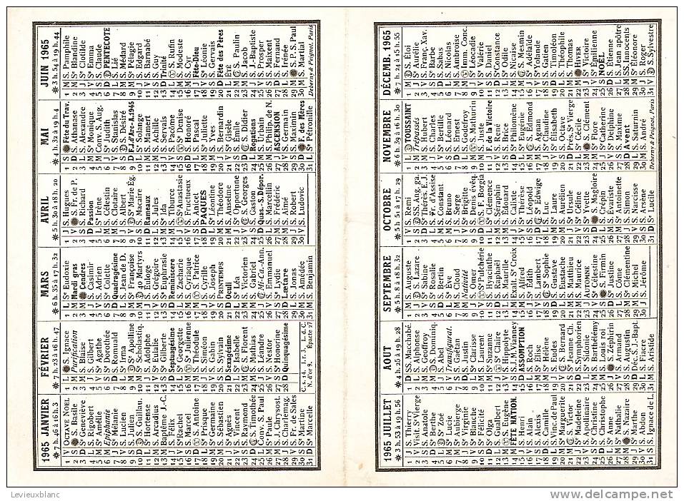 Calendrier  Deux Volets/Pharmacie /VABOIS/DREUX/1965             CAL41 - Autres & Non Classés