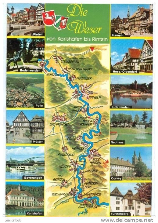 Germany, Die Weser, Von Karlshafen Bis Rintein, 1993 Used Postcard [10103] - Rinteln