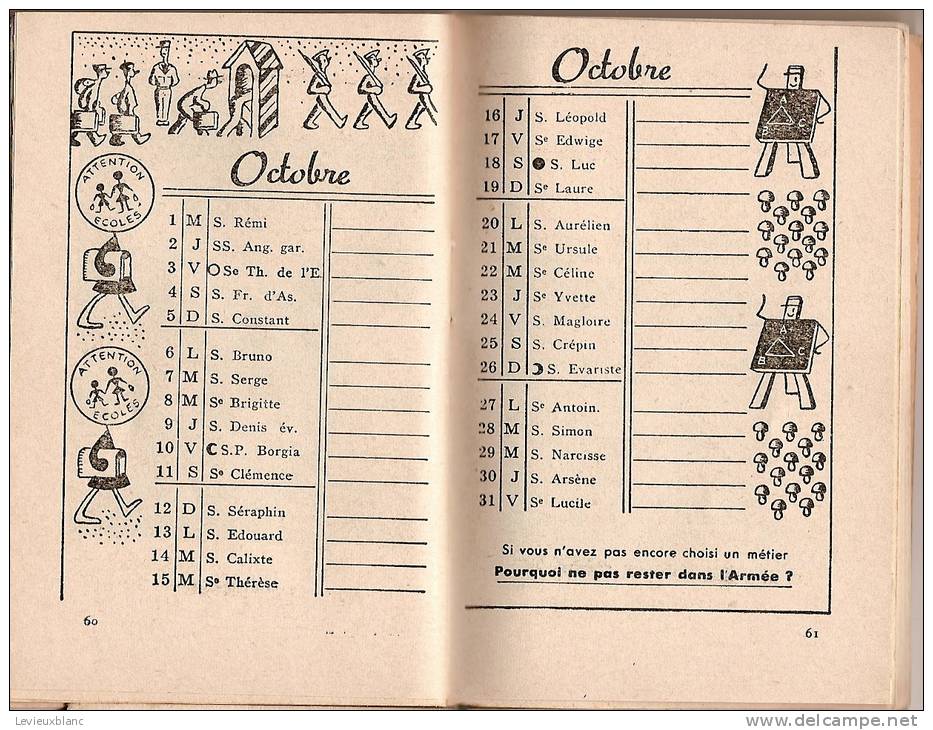 Calendrier /Agenda Du Soldat//1952           CAL48 - Autres & Non Classés