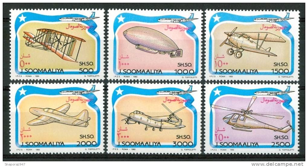 1993 Somalia Aerei Aircraft Avion Set MNH** - Somalia (1960-...)