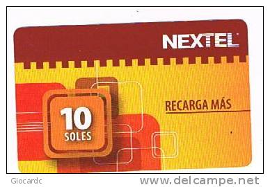 PERU'  - NEXTEL (GSM RECHARGE) - RECARGA MAS  - USED  -  RIF. 2019 - Perú