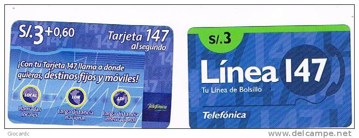 PERU'  - TELEFONICA (REMOTE) - LOT OF 2 DIFFERENT  - USED  -  RIF. 2020 - Peru