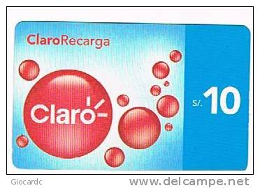 PERU'  - CLARO  (GSM RECHARGE) -  LOGO S. 10    EXP. 1.11   - USED  -  RIF. 2017 - Peru