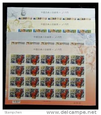 Taiwan 2012 Outlaws Of The Marsh Stamps Sheets Costume Fairy Tale Tiger Novel Temple Snow - Unused Stamps